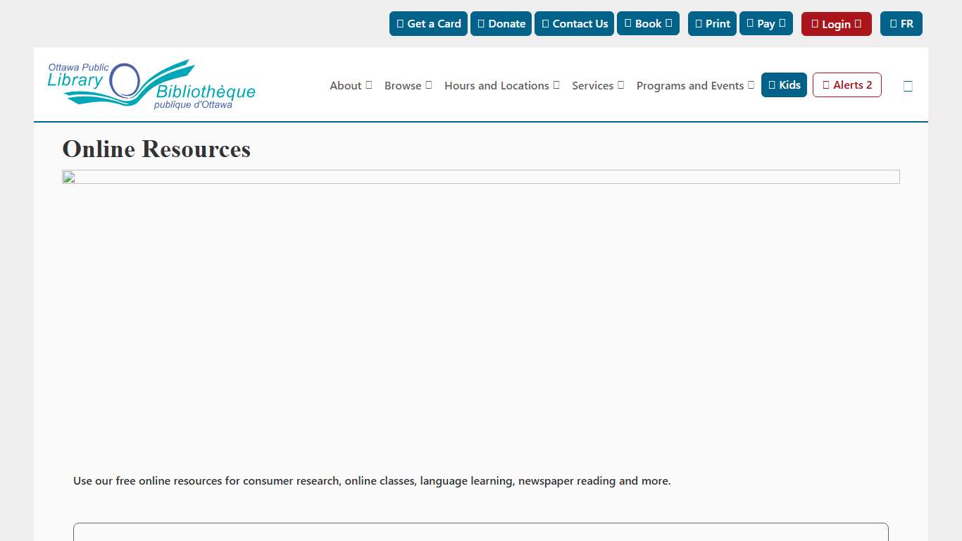 Online Resources Ottawa Public Library